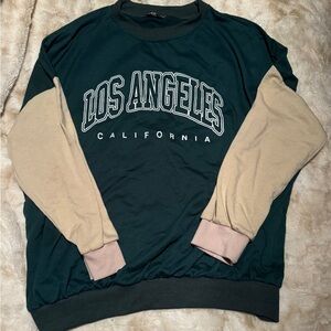 SHEIN Green and Tan Crewneck Sweater